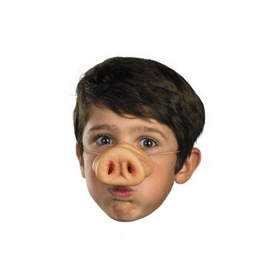 Rubber pig nose with elastic