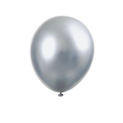 6 ballons en latex 11po chrome argent