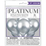 6 ballons en latex 11po chrome argent