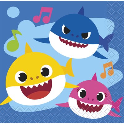 Baby Shark beverage napkins 16pcs