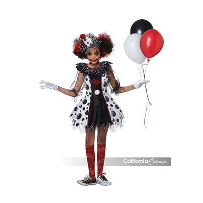 Children Creepy Clown Girl Costume Medium