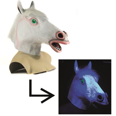 Masque Complet Tete De Cheval Blanc Fluorescent