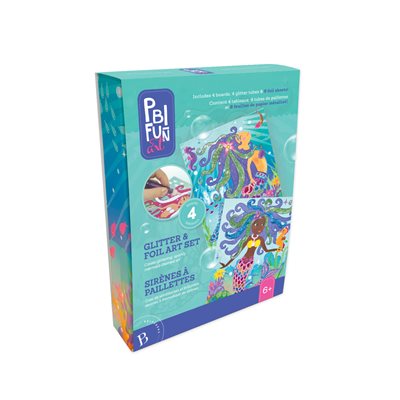 PBI Fun Art mermaid glitter & foil art set