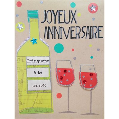 Geante Carte De Souhait Joyeux Anniversaire Trinquons A Ta Sante