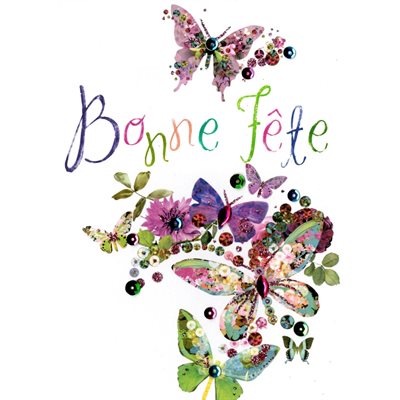 Giant Greeting Card Butterflies Bonne Fete