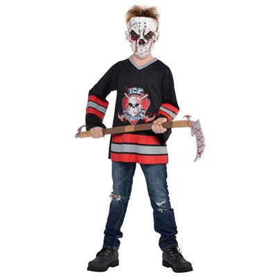 Children Bloody Face Off Hockey Player Costume Large